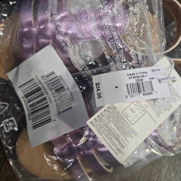 Toddler Girls Purple Metallic Strappy Sandal - Picture 2 of 8